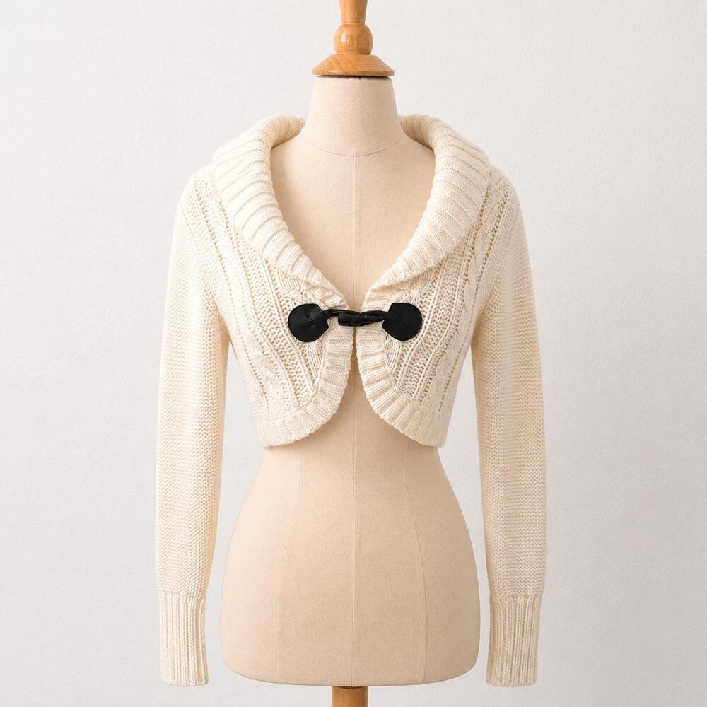 arizona cream chunky knit cropped cardigan